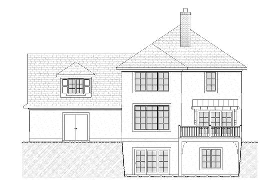 Exterior - Rear Elevation for European House Plan #901-48 - 4 bed, 3.5 bath