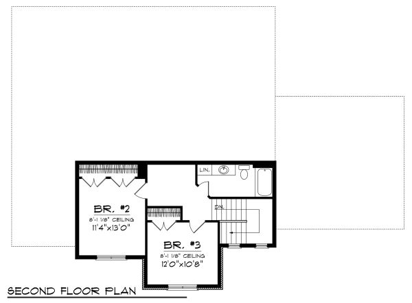 Architectural House Design - Tudor Floor Plan - Upper Floor Plan #70-1139