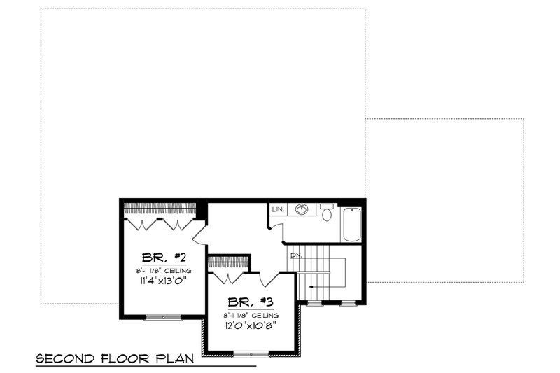 Architectural House Design - Floor Plan - Upper Floor for Tudor House Plan #70-1139 - 3 bed, 2.5 bath