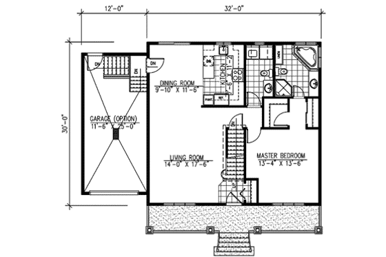 Floor Plan - Main Floor for Cottage House Plan #138-297 - 3 bed, 2.5 bath