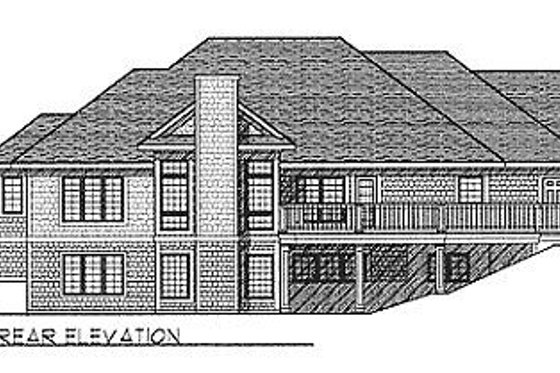 Exterior - Rear Elevation for Traditional House Plan #70-206 - 4 bed, 2.5 bath