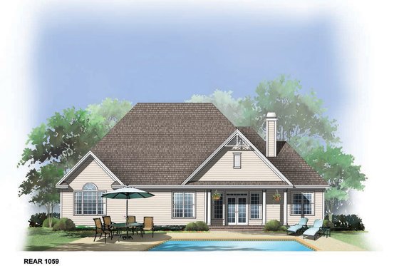 Exterior - Rear Elevation for Country House Plan #929-714 - 3 bed, 2 bath