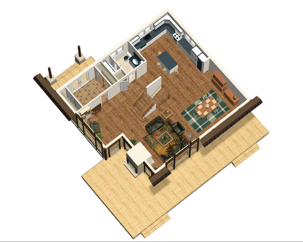 Dream House Plan - Cabin Floor Plan - Main Floor Plan #25-4737