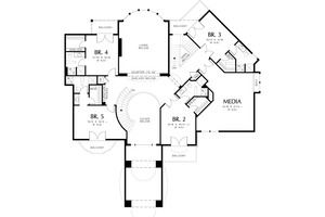 Upper Level Floor Plan  - 6500 square foot European home
