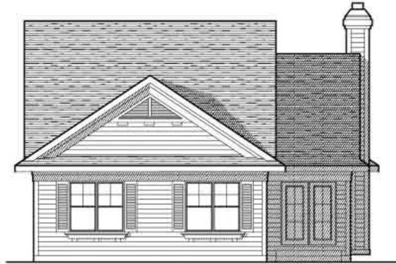 Exterior - Rear Elevation for Craftsman House Plan #70-674 - 2 bed, 2 bath