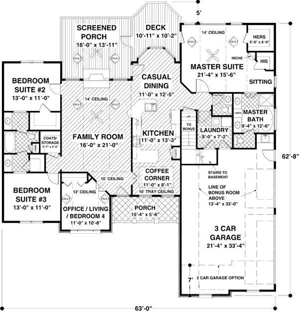 Home Plan - Craftsman Floor Plan - Main Floor Plan #56-568