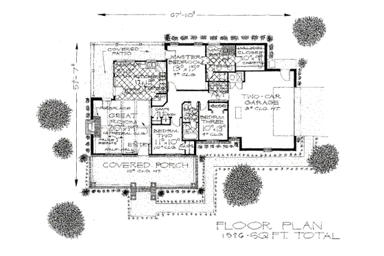 Floor Plan - Main Floor for European House Plan #310-655 - 3 bed, 2 bath