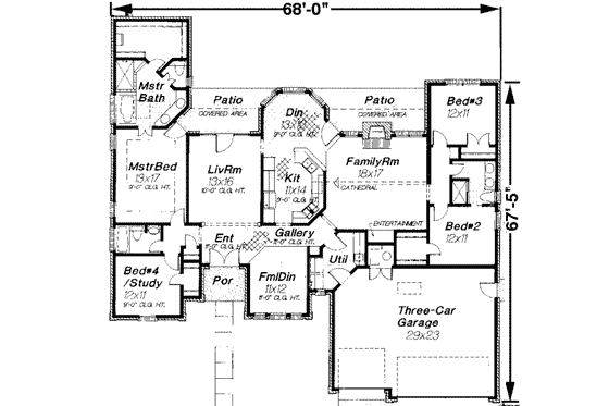 Floor Plan - Main Floor for European House Plan #310-112 - 4 bed, 3 bath