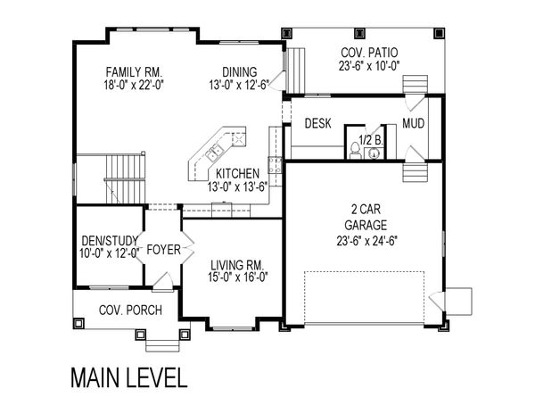 Craftsman Floor Plan - Main Floor Plan #920-75