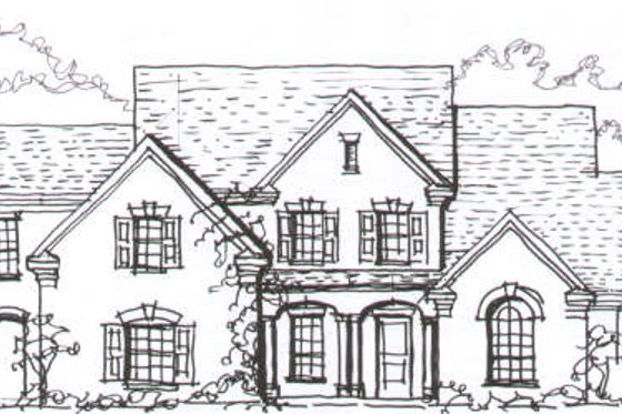 Exterior - Front Elevation for European House Plan #141-217 - 4 bed, 3 bath
