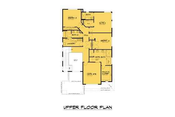 Floor Plan - Upper Floor for Contemporary House Plan #1066-206 - 6 bed, 4.5 bath