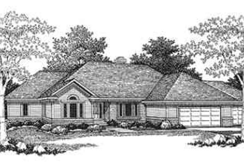 House Blueprint - Ranch Exterior - Front Elevation Plan #70-351