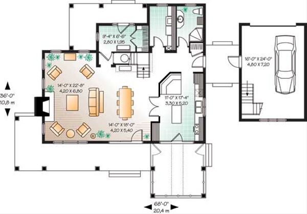 Home Plan - Traditional Floor Plan - Main Floor Plan #23-2173