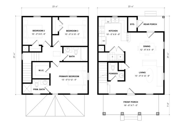 Home Plan - Floor Plan - Main Floor for Prairie House Plan #936-44 - 3 bed, 2.5 bath