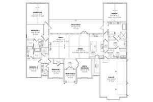 Floor Plan - Main Floor for Tudor House Plan #1096-15 - 4 bed, 4.5 bath