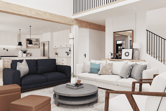 Interior - Family Room for Traditional House Plan #119-453 - 5 bed, 4 bath