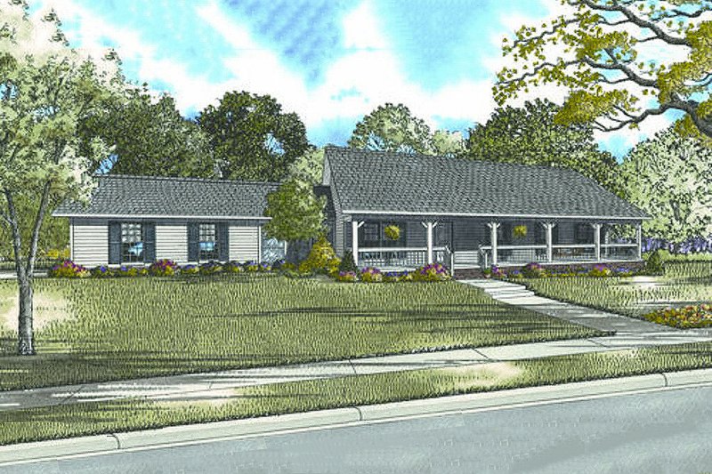 Ranch Style House Plan - 3 Beds 2 Baths 1800 Sq/Ft Plan #17-2142
