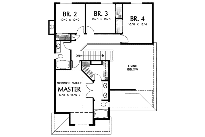Home Plan - Floor Plan - Upper Floor for Traditional House Plan #48-199 - 4 bed, 2.5 bath