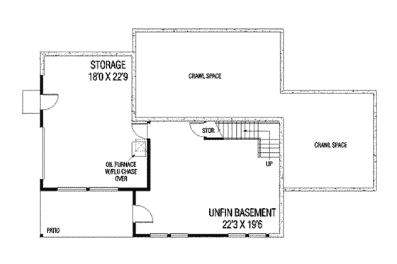 Floor Plan - Lower Floor for Cottage House Plan #60-606 - 3 bed, 3.5 bath