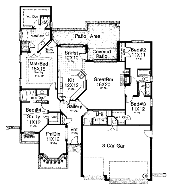 European Floor Plan - Main Floor Plan #310-807