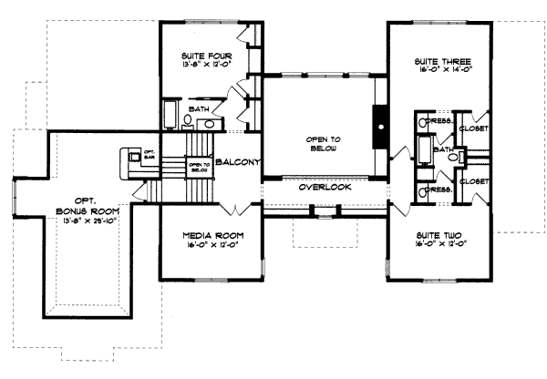 Architectural House Design - European Floor Plan - Upper Floor Plan #413-817