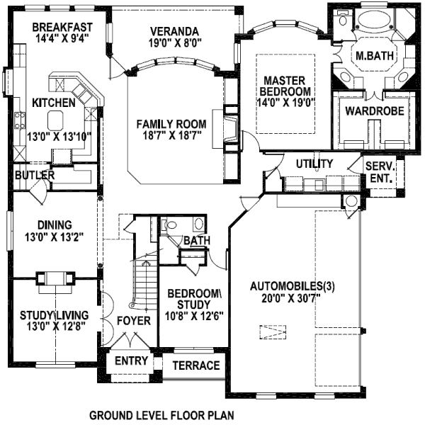 European Style House Plan - 4 Beds 3 Baths 3038 Sq/Ft Plan #141-278 ...