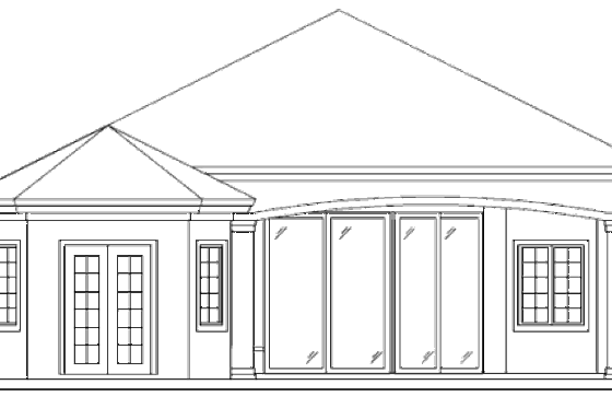 Exterior - Rear Elevation for European House Plan #27-280 - 2 bed, 2 bath