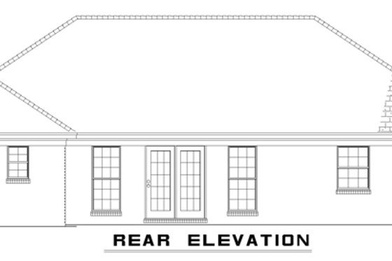 Exterior - Rear Elevation for Traditional House Plan #17-2281 - 3 bed, 2 bath