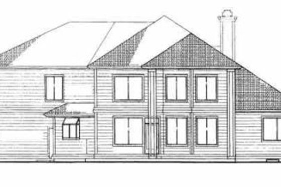 Exterior - Rear Elevation for Traditional House Plan #72-375 - 3 bed, 3 bath