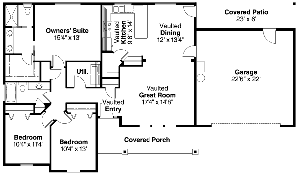 House Plan Design - Craftsman Floor Plan - Main Floor Plan #124-696