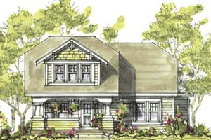 Exterior - Front Elevation 4 for Cottage House Plan #20-1206 - 2 bed, 2 bath