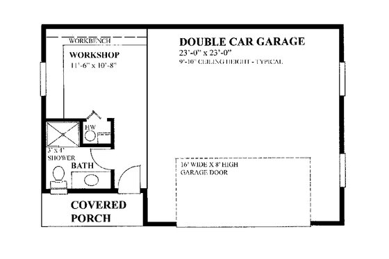 Floor Plan - Main Floor for Farmhouse House Plan #118-136, 1 bath