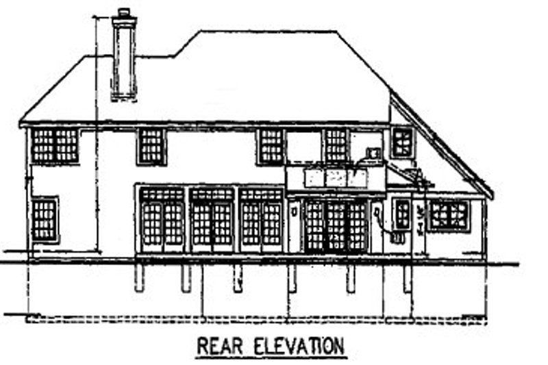 Home Plan - Exterior - Rear Elevation for Traditional House Plan #50-146 - 5 bed, 3.5 bath