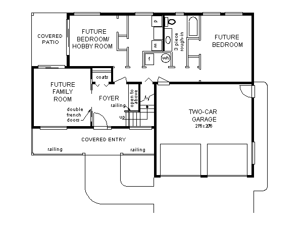 House Blueprint - European Floor Plan - Lower Floor Plan #18-216