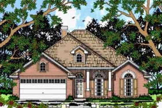 Exterior - Front Elevation for Traditional House Plan #42-331 - 3 bed, 2 bath