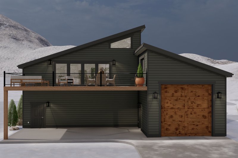 Architectural House Design - Exterior - Rear Elevation for Modern House Plan #1060-117 - 1 bed, 1.5 bath