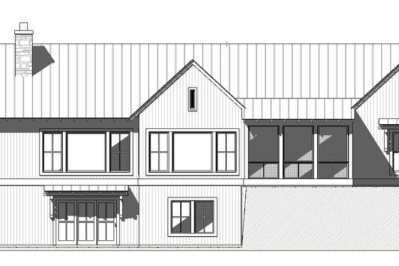 Exterior - Rear Elevation for Farmhouse House Plan #901-145 - 4 bed, 4.5 bath