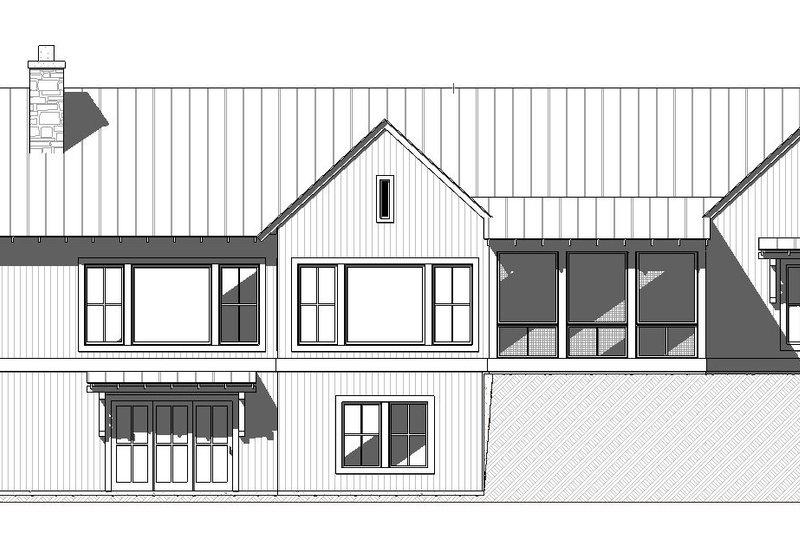 Home Plan - Exterior - Rear Elevation for Farmhouse House Plan #901-145 - 4 bed, 4.5 bath