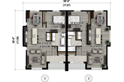 Contemporary Style House Plan - 2 Beds 2 Baths 1934 Sq/Ft Plan #25-4352 