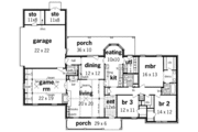Traditional Style House Plan - 3 Beds 2.5 Baths 2358 Sq/Ft Plan #45-202 