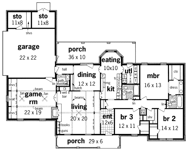 Dream House Plan - Traditional Floor Plan - Main Floor Plan #45-202