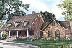 Southern Exterior - Front Elevation Plan #17-299