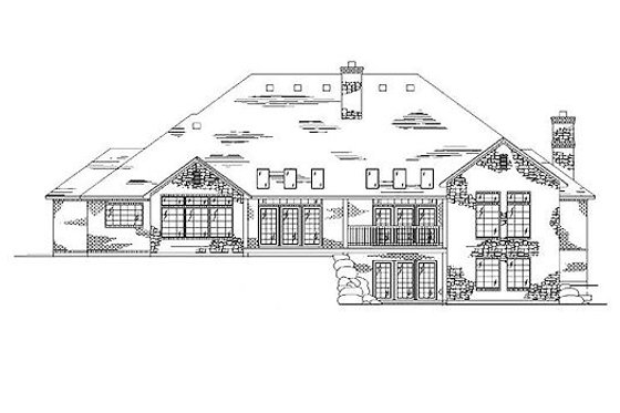 Exterior - Rear Elevation for Bungalow House Plan #5-327 - 4 bed, 4 bath