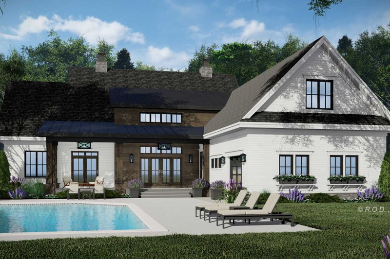 House Plan Design - Exterior - Rear Elevation 1 for Farmhouse House Plan #51-1247 - 4 bed, 5 bath