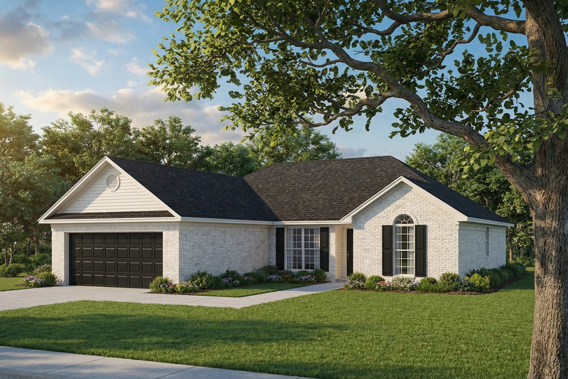 Exterior - Front Elevation 2 for Traditional House Plan #17-103 - 3 bed, 2 bath