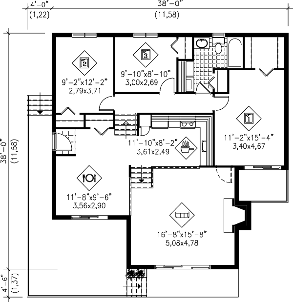 Cabin Floor Plan - Main Floor Plan #25-1117
