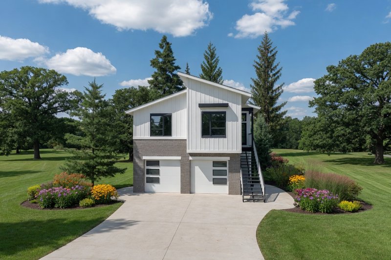 Architectural House Design - Exterior - Front Elevation 2 for Contemporary House Plan #20-2619 - 4 bed, 3 bath