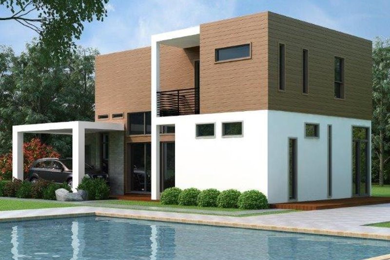 Dream House Plan - Exterior - Rear Elevation for Contemporary House Plan #472-454 - 3 bed, 2.5 bath