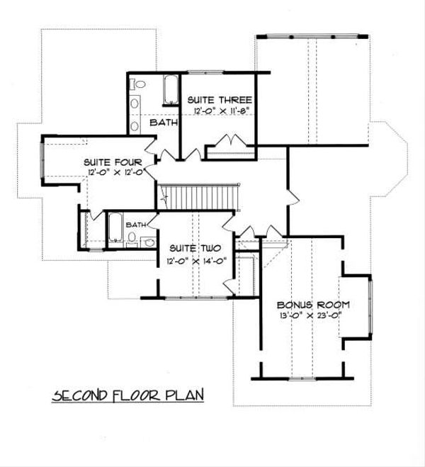 House Design - Tudor Floor Plan - Upper Floor Plan #413-140