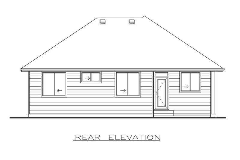 House Design - Exterior - Rear Elevation for Farmhouse House Plan #1100-62 - 4 bed, 4 bath